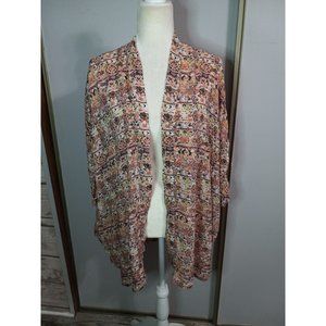Victoria's Secret M/L Flowy Open Boho Floral Beach Tunic Wrap Kimono Top